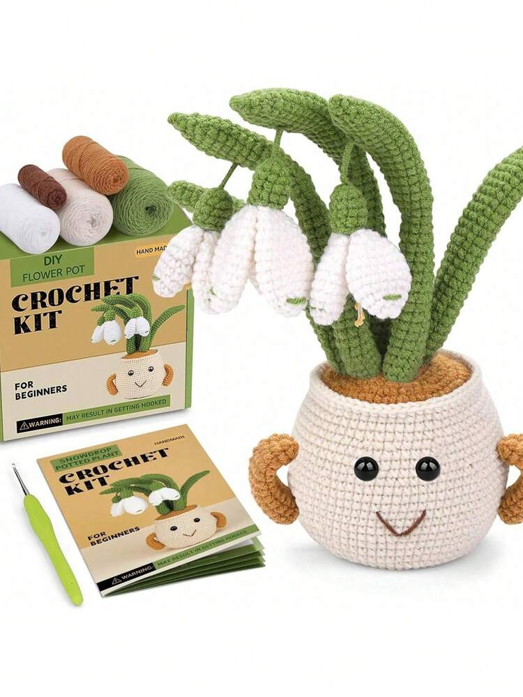 ❄️ Snow Lotus Pot Plant Crochet DIY Kit
