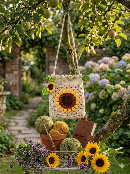 🤍 Beige Sunflower Bag